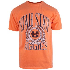 U-State Aggies Seal Distressed Unisex T-Shirt orange